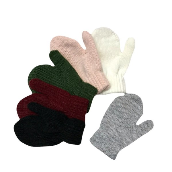 6 Toddler Knitted Mittens Magic Stretch Gloves Winter Warm Knitted Soft Baby Mittens