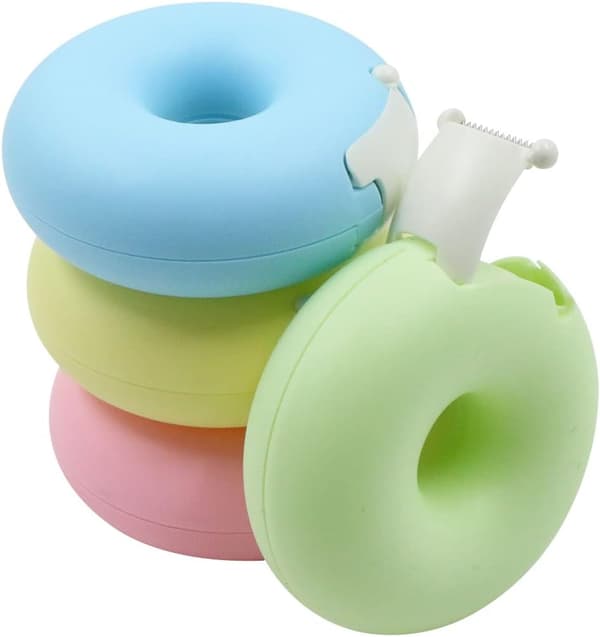 Set med 4 filmtejpsdispenser - Mini Donutformad tejpskärare Acce