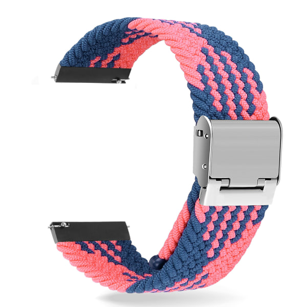 Egnet for Garmin Huawei Samsung justerbar nylon flettet spenne smart armbånd 22mm integrert justering (A3)(A3)