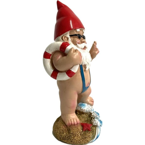 Humor Utendørs Hagenisse, Gnome Statue Harpiks Hage Goblin Art Decoration, Gnome Swimmer Garden Plenpynt for innendørs eller utendørs hage
