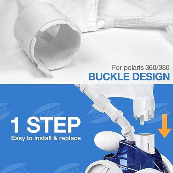 Pool Cleaner Bags, Pool Robot Zipper Bag Replacement Nylon Pouch Fit for Polaris 280480 Pool Cleaner