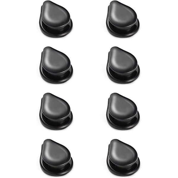 (Musta) 8 kpl auton koukut, miniauton koukut, auton koukut, itseliimautuvat koukut latauskaapeleille, avaimille, USB-kaapeleille, kuulokkeiden kaapeleille.