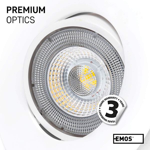 Set med 1 extra platta runda LED-strålkastare 5 watt (5W) / 450 lumen, vit exklusiv infälld LED-strålkastare - 50° justerbar taklampa LED neutral