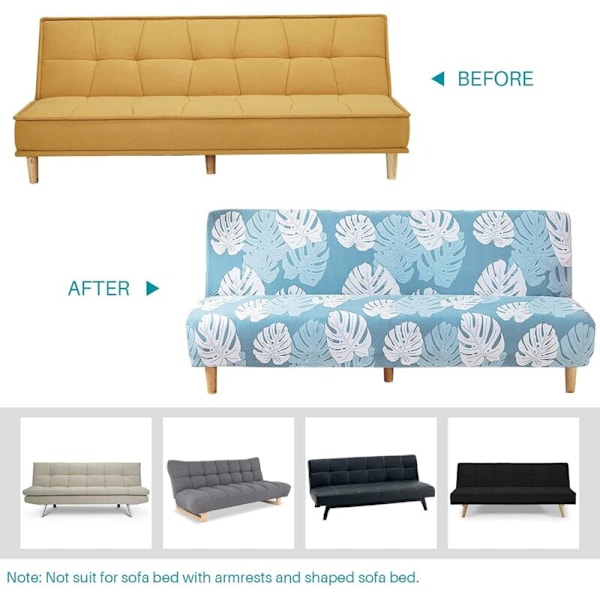 Uttrekkbart sofatrekk trykt for futon - Beskyttelse av elastan polyester møbler - maskinvaskbar - maskinvaskbar (190-210cm)