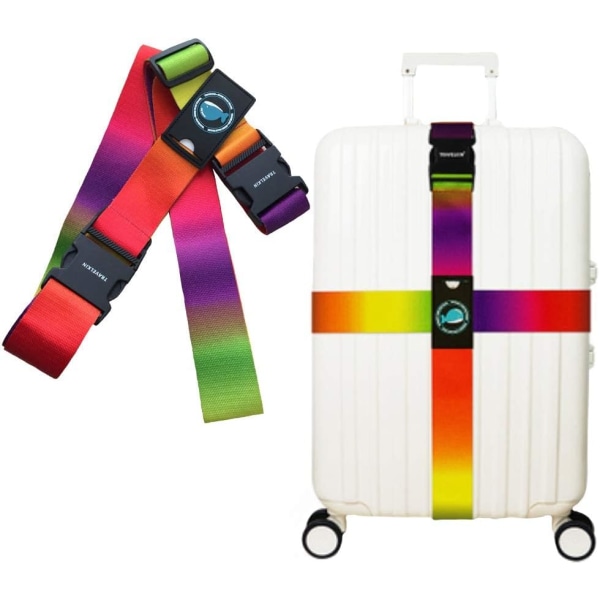 (Rainbow Colors) 1stk Bagasjestropp, Justerbar Cross Luggage Stra
