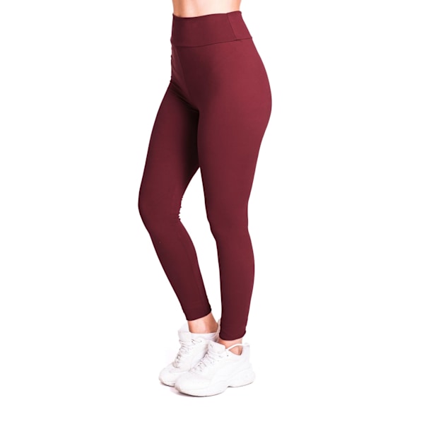 Dam seamless leggings mjuka träningsleggings fitness set yogabyxor hög midja fitnesskläder (Claret)