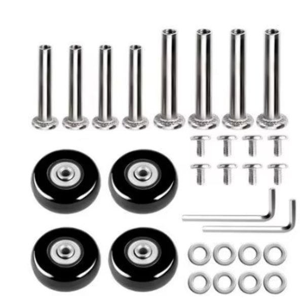 50 x 18 mm Set med 4 Resväskor Resväska Ersättningshjul Gummi Svängbara Hjul Lager Reparationssatser