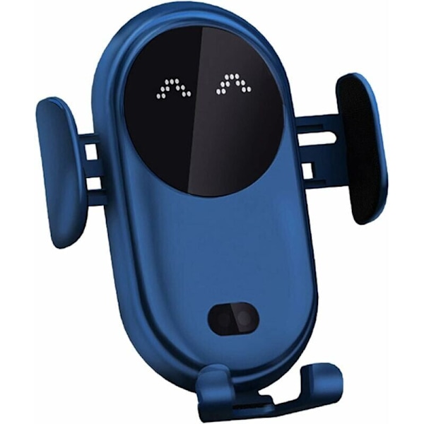 15W Trådløs Biloplader Trådløs Telefonholder Automatisk Fastspænding Bil Induktionsoplader Clip Holder til Alle Enheder Blå