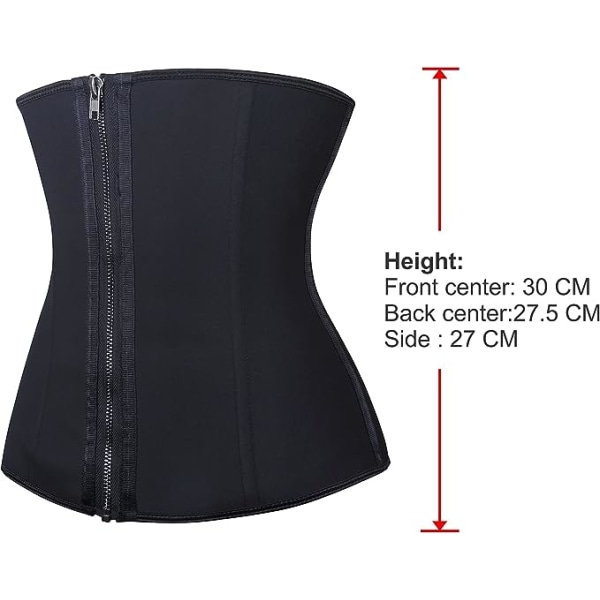 Zip Waist Trainer for Women Latex Cincher Corset Training Body Shaper Workout Girdle（L）