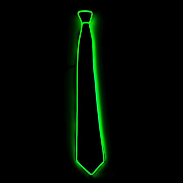 (Grøn) LED Lysende Slips Glow Lysende Slips Neon Led Slips LED Lysende Slips Cool Nyhed Slips Til Fest