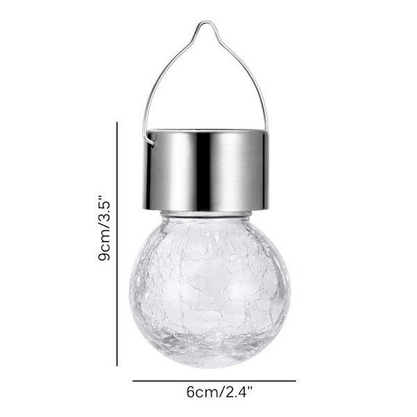 1-pack solcellslampor för utomhusbruk, - spruckna glas solcellslampor utomhus vattentäta för trädgård, gård, staket, träd (färgglada)