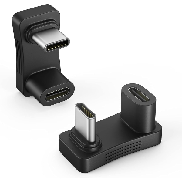 180 graders vinkel USB C-adapter 2-pack, U-form USB-C till USB-C Con