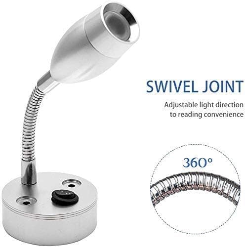 12V LED-leselampe med bryter for campingvogn, bobil, båt og bobil - varmt lys