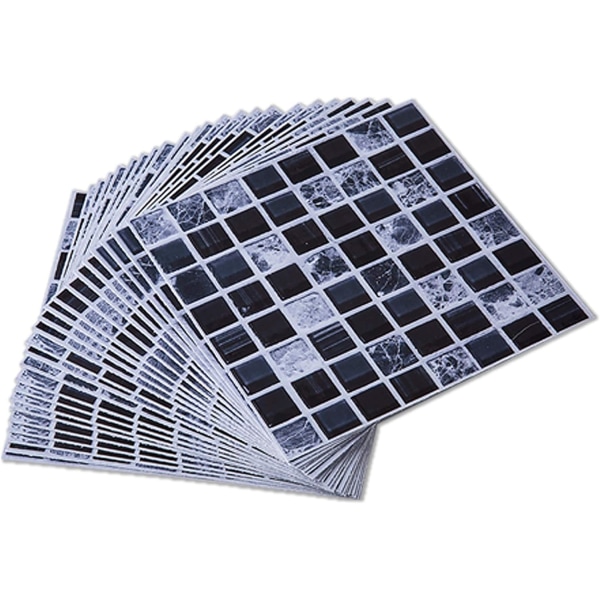 20 stykker selvklebende fliseklistremerker 20x20cm (svart), vanntett PVC S