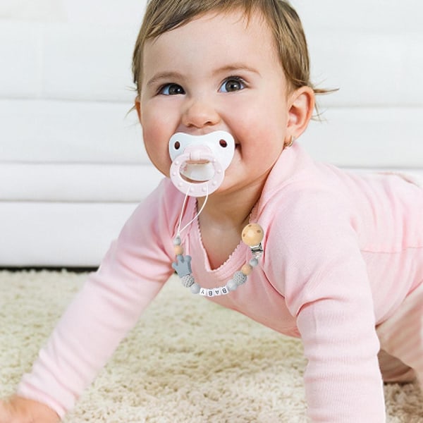 Toy silikon nappklämma (rosa) - Baby nappklämma anti drop