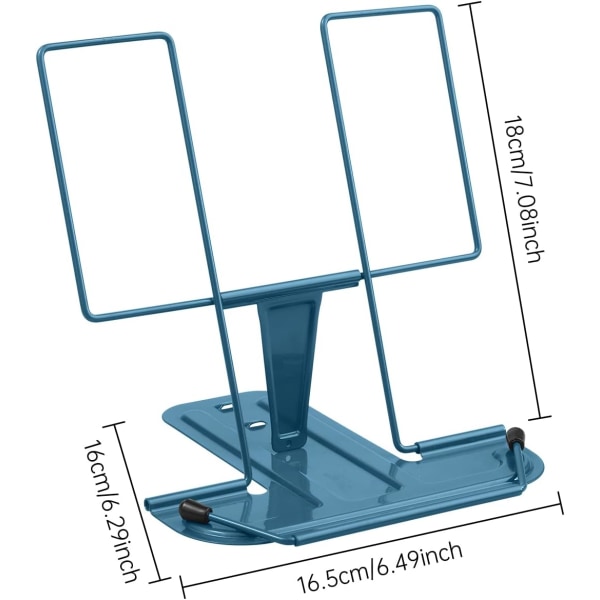Lesestativ med metallhåndtak - Multifunksjon - Justerbar - for skrivebord, bøker, magasiner, iPad, kokebok, notater, kontor, skole, avhandling