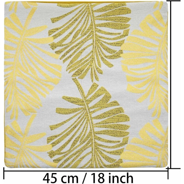 1 sett med 45x45cm putetrekk, dekorativ lin sofa pute, ingen pute, egnet for bil soverom kontor, gul