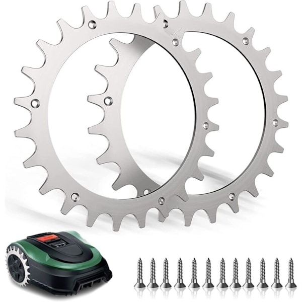 Pigger i rustfritt stål, 2 stk. pigger for Bosch Indego Xs 300 M700 S 500 M+700 S+500 med 12 M4 flat hodeskrue for forbedret trekkraft for robotgressklipper
