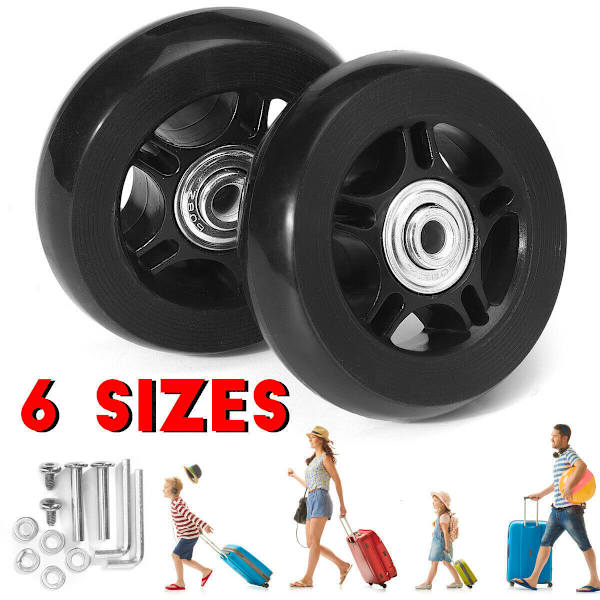 Sæt med 2 reservekufferthjul med sorte aksler 40mm18mm Universal kufferthjul