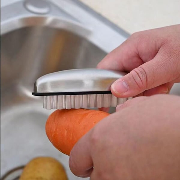 2 stycken handborstar i rostfritt stål nagelborste rengöring för att rengöra naglar och händer, grönsaker, frukt