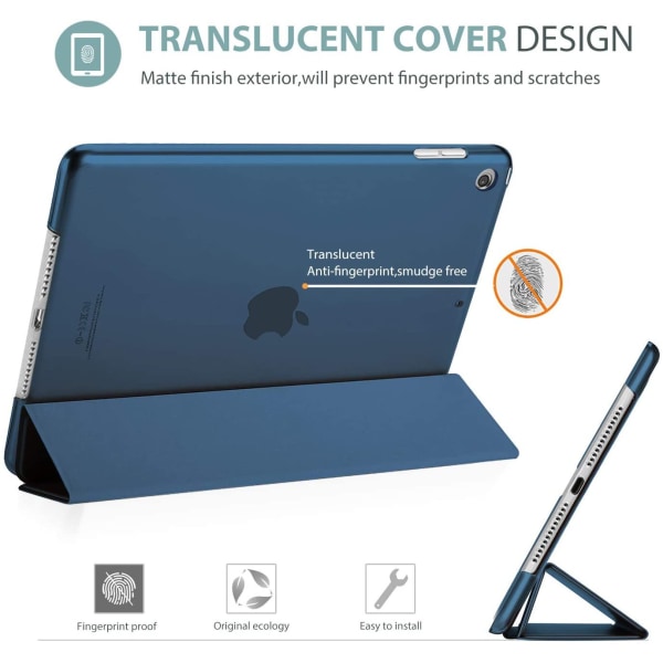 Musta iPad 10.2 IX -tabletin case Kolminkertainen sivutarra Transluc