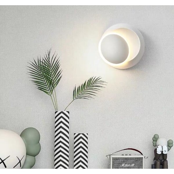 Moderne Minimalistisk Kreativ Justerbar LED Halvmåneformet Væglampe (Hvid Model, Varm Hvid 5W)