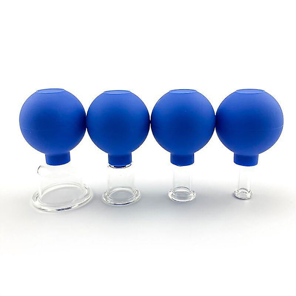 Gummi Massage blå Kropp Koppar Vakuum Koppar Glas Ansiktshud Lyft Kropp Ansiktskoppar Anti Celluliter Kinesiska Koppar Terapi Verktyg