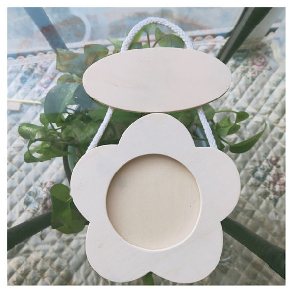 2 st DIY Blommor trä fotoram vit embryo super lätt lera snöflinga lera fotoram form
