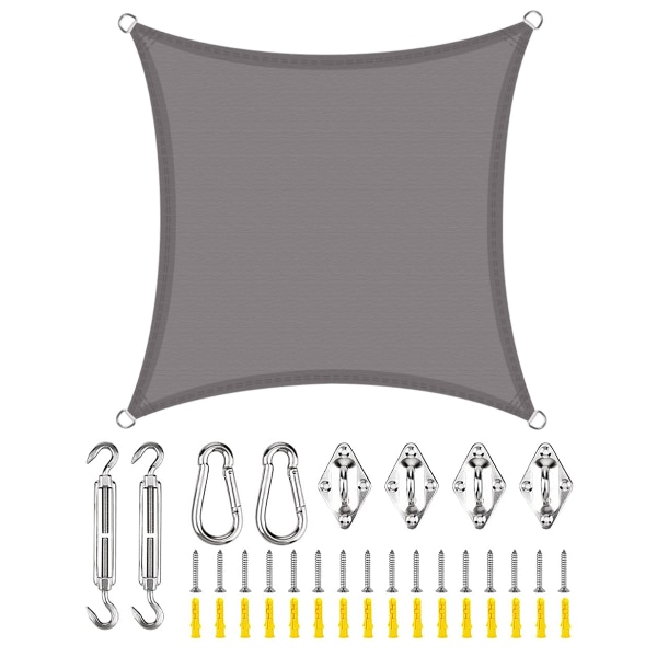 Rektangulær skygge seil 3x4m solskjermstoff Anti UV-stråler Stoff Vanntett og pustende for hage camping terrasse svømmebasseng, grå