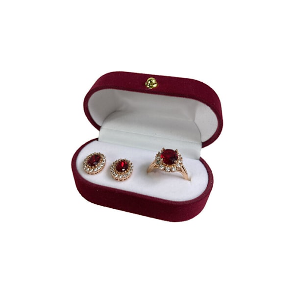 3 Delbara Delar Dubbla Ringar Box Display Bijouterier Bröllop Vigselring Box