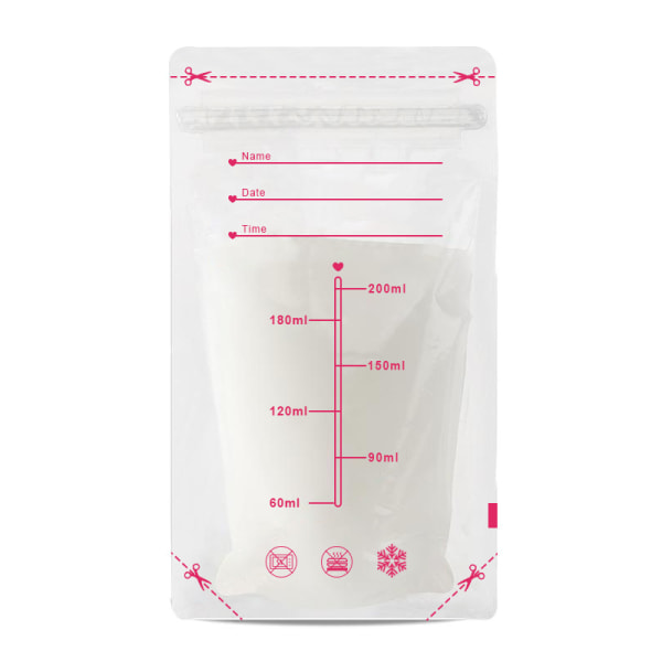 Förpackning med 30 förvaringspåsar för bröstmjölk - 200ml