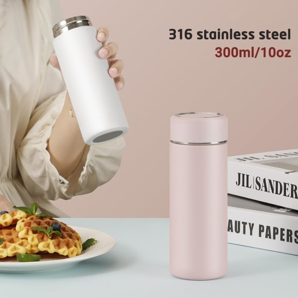 Sød isoleret vandflaske, 10 oz (300 ml) mini isoleret rustfrit stålflaske, holder sig kold i 12 timer, varm i 6 timer