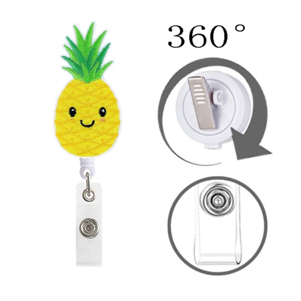 3 stk. Gult Kollektion Filt Broderi Tilbagekaldelig Klips, Badge Reel, Tilbagekaldelig Klips, Studerende Gave, Tilbagekaldelig ID Badge Holder, Badge Klip