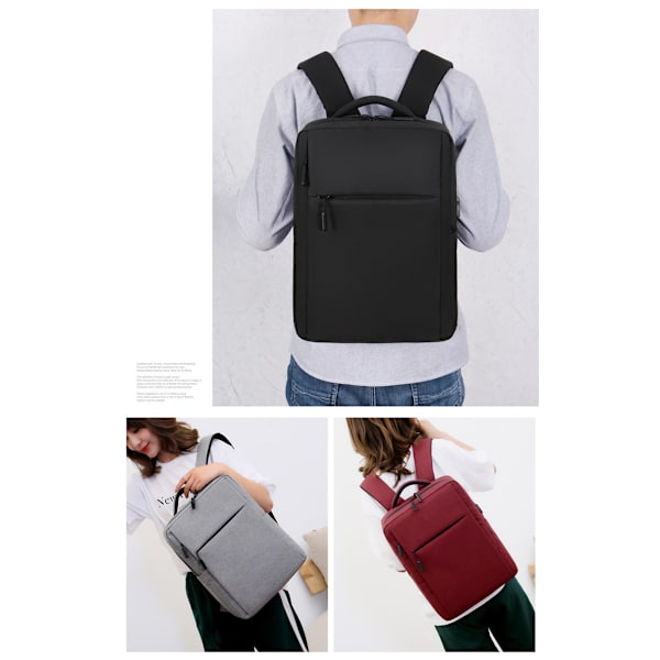 Laptop Ryggsäck Business Ryggsäck 14L med USB-port Laddning Casual Lätt Stor Kapacitet Reseryggsäck för Män och Kvinnor