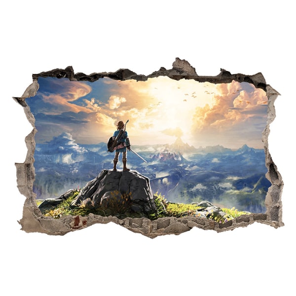 Genom-väggen tredimensionell Legend of Zelda Knight tecknad animation väggdekal barnrum dekoration klistermärke