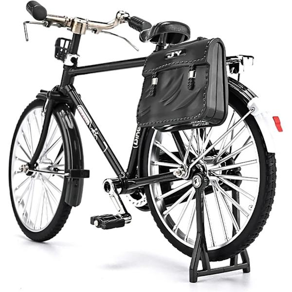 Legering bilmodell, mini retro stil klassisk svart DIY monterad cykel leksak, simulering stil modell skrivbordsdekoration.