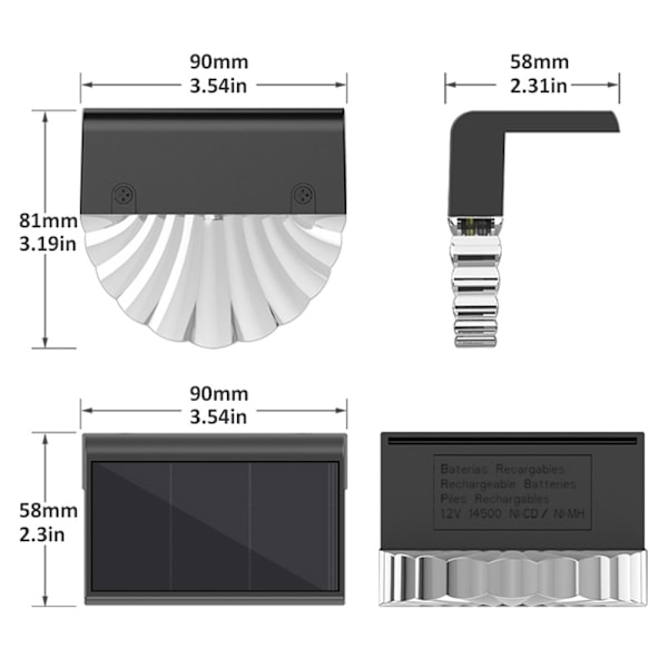 Solcellsbelysning för utomhusbruk, LED-vägglampa för utomhusbruk, 8-pack varmt vitt + RGB-färg, solcellslampor för staket, staket, terrass