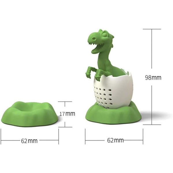 Dinosaur Te-sil, Lekkas Silikon Te-sil Te-infuser Te-sil Morsom Te-dinosaur Babymatkvalitet Te-silikon Te-sil Tepose