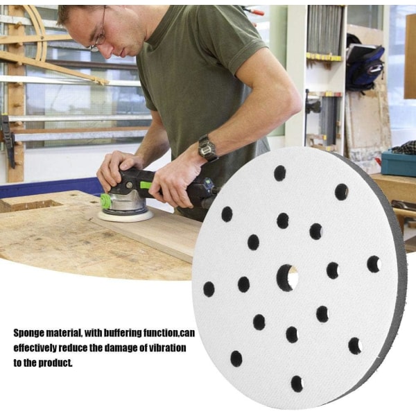 Soft Sanding Pad, 150mm Soft Sanding Interface Pads Soft Sponge Diameter 150mm (17 Holes)