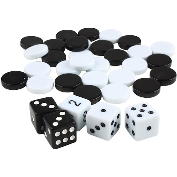 Rullbar Backgammon Brettspill PU Bærbar Sjakksett (Svart)