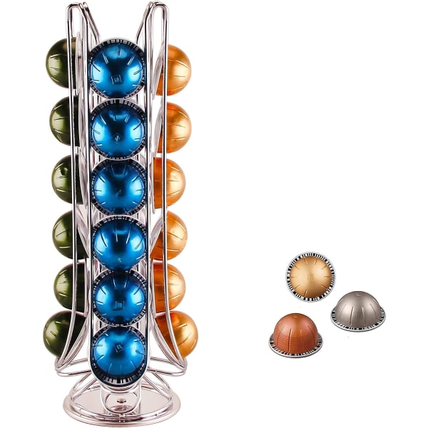 Kaffe-kapselholder kompatibel med Vertuo (24 x kapsler) - Holdere for kaffe-kapsler - Roterende holder