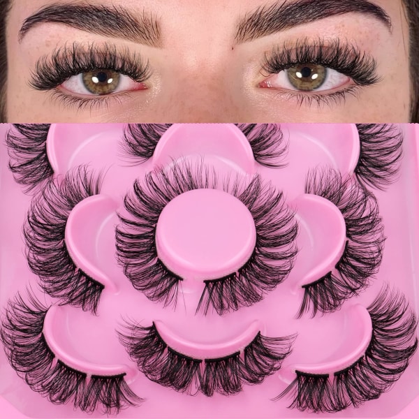 Øyevipper Mink Fluffy Wispy Falske Øyevipper 20mm Dramatiske Faux Mink Øyevipper D Curl Lange Falske Øyevipper Pakke Ser Ut Som Forlengelse