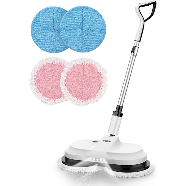 Blå+rosa, 4 stk elektrisk mopp støvsuger, (uten mopp)