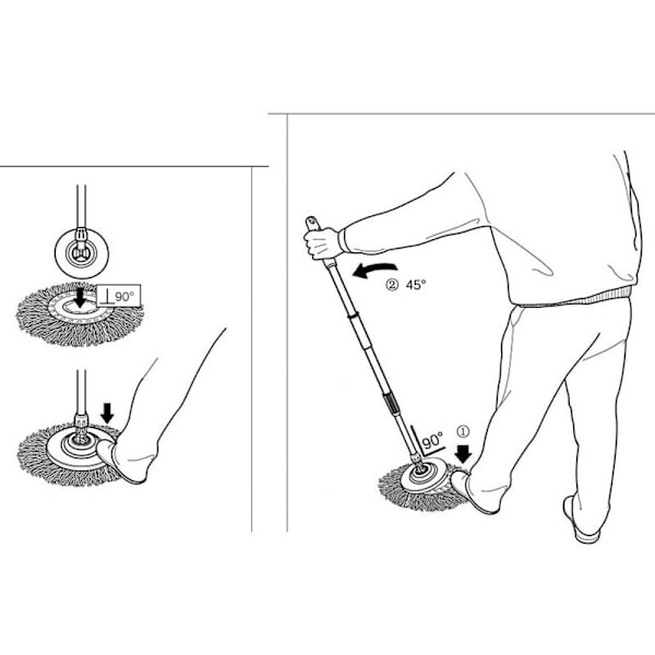 4 stk. 360° Spin Moppehoder, Mikrofiber Spin Mopp Erstatningshode Refill Rund Form Moppehode