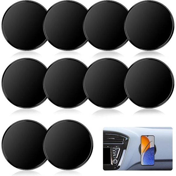 Pakke med 10 Sklisikre Matter for Bilens Dashbord, Vaskbar og Gjenbrukbar PU Gel for Oppbevaring av Telefon, Nøkkel, GPS, Solbriller, Mynter (8 x 8 cm)