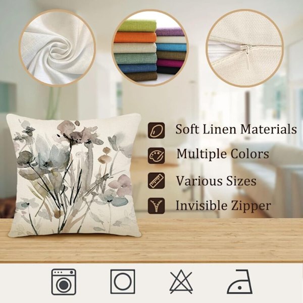 Tyynynpäällinen 45 x 45, 4 kpl, Linage-tyynynpäällinen, modernit sohvatyynyt, kukkakuvioinen kastelukannu, maalaustyyny, sohva, makuuhuone, ulkosohva, tyyny 45 x 45