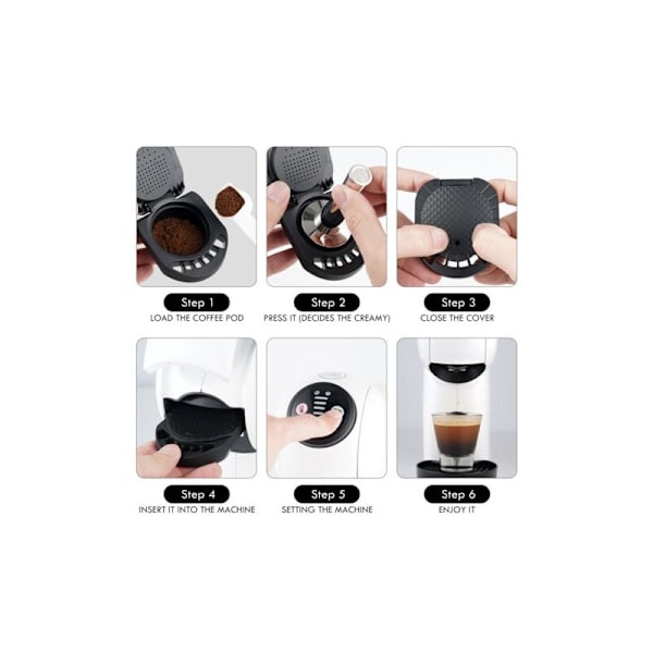 Påfyllningsbara kaffekapslar för Dolce Gusto, Återanvändbar kapsel, Daglig adapter, Konvertering, Kompatibel med Genio, Kaffemaskinstillbehör