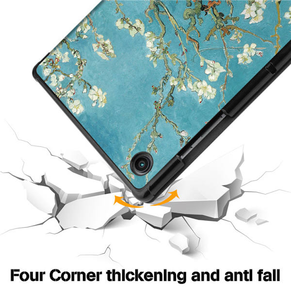 Samsung Galaxy Tab A8 10.5 tuuman kotelo, kukkakuvio, Samsung Galaxy Tab A10.5 pyörivä kotelo, PU-nahkainen 360 asteen jalustakotelo Samsung Galaxy Ta