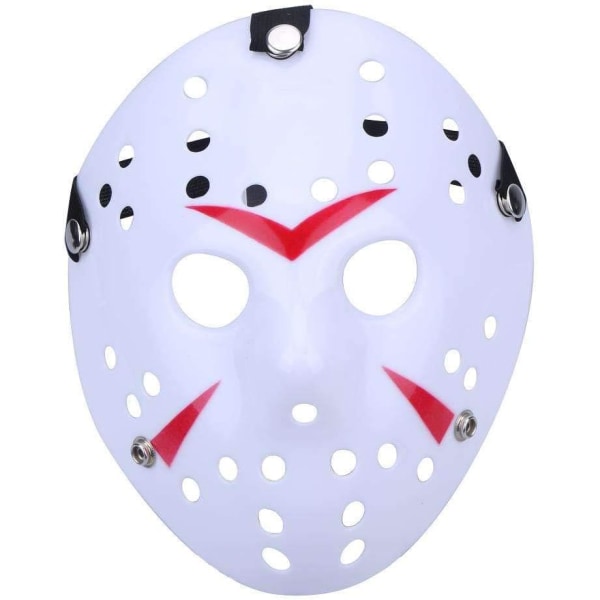 Skrekk Halloween kostyme Hockey Mask Party Cosplay rekvisitter (hvit)
