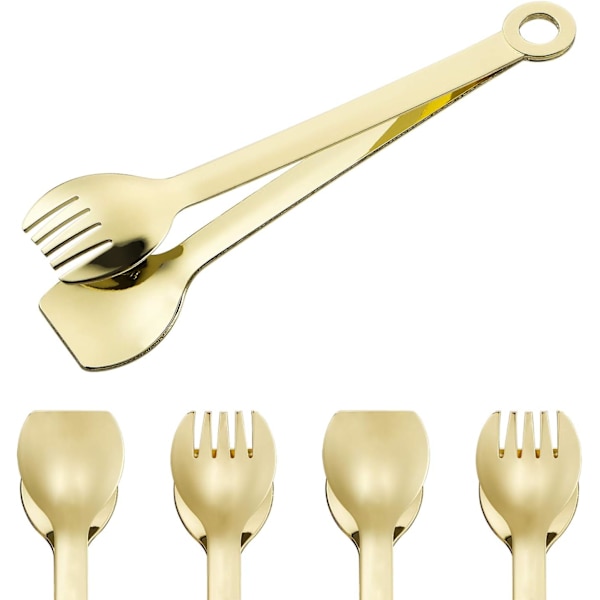 Sæt med 5 mini-appetittænger 6\" guldbelagt rustfrit stål